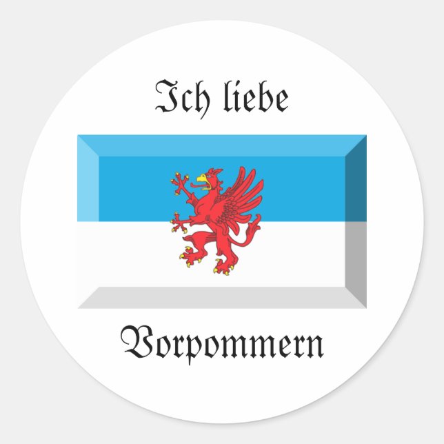 Sticker Rond Jeu Drapeau Vorpommern (Devant)