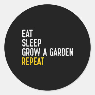 Sticker Rond Jeu drôle Manger Dormir Faire Grandir Un Jardin Ré