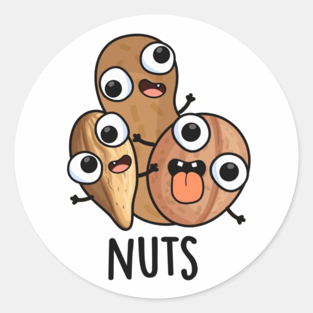 Sticker Rond Jeu Drôle Nutty Nutty (Devant)