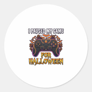Sticker Rond Jeu en pause Halloween Manette Chauves-souris Fant