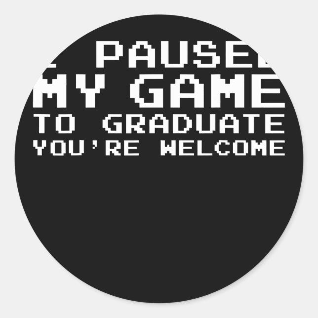 Sticker Rond Jeu Jeu Gamer Graduation cadeau Vintage (Devant)