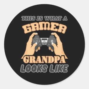 Sticker Rond Jeu Jeu Gamer Papa Daddy Console Idée cadeau