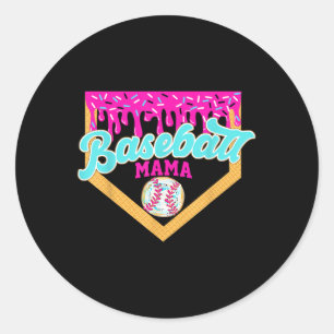 Sticker Rond Jeu Jour Baseball Mama Crème Ice Driam Baseball Ma