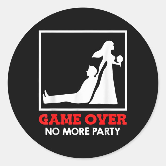 Sticker Rond Jeu - Mariage De Mariée Et De Pièce (Devant)