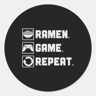 Sticker Rond Jeu Répétition Noodle Jeux Vidéo Console Gamer 1