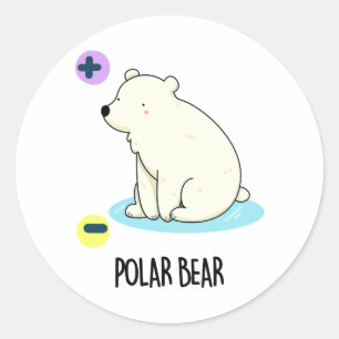 Sticker Rond Jeu scientifique amusant pour l'ours polaire