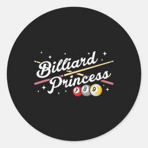 Sticker Rond Jeu Snooker Billard Princess Pool Joueurs Billia