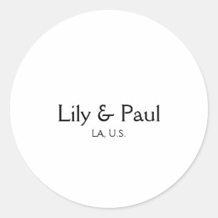 Sticker Rond Jeu sur ajouter le nom du couple lieu de la fête d