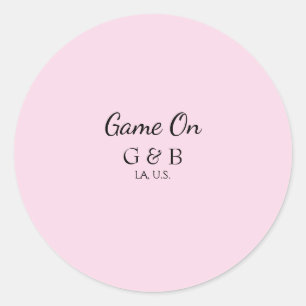 Sticker Rond Jeu sur ajouter le nom du couple lieu de la fête d