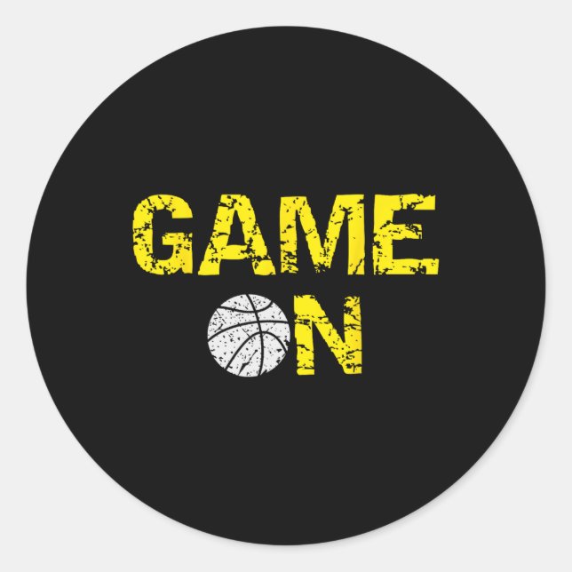 Sticker Rond Jeu Sur Basket; Blue Black Yellow Gold Team Co (Devant)
