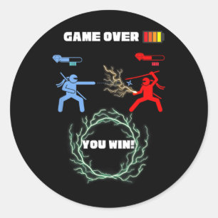 Sticker Rond Jeu sur la vidéo jeu bataille