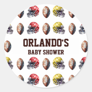 Sticker Rond Jeu Sur Le Baby shower De Football
