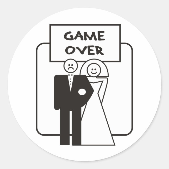 Sticker Rond Jeu sur le mariage (Devant)
