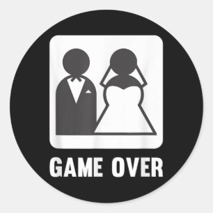 Sticker Rond Jeu sur le mariage marié mariée