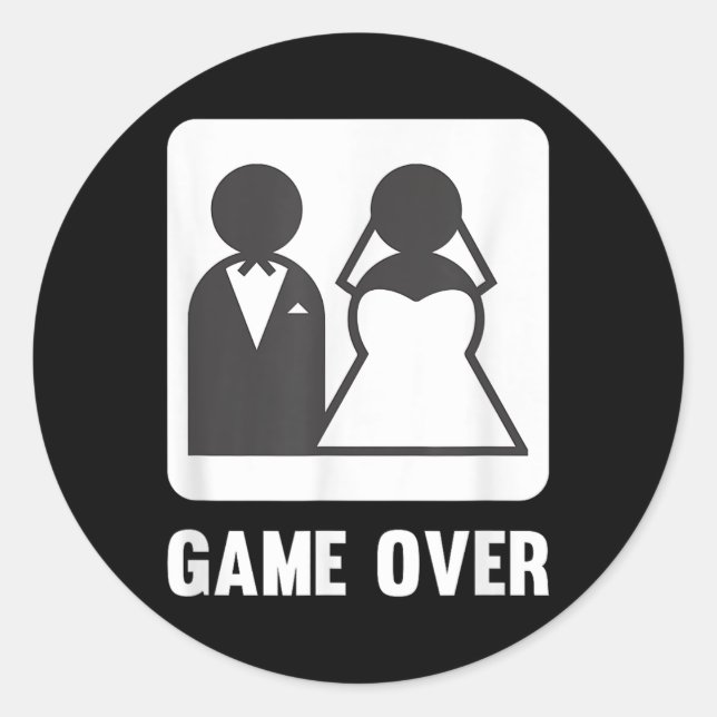 Sticker Rond Jeu sur le mariage marié mariée (Devant)
