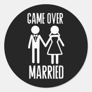 Sticker Rond Jeu sur mariée mariée Mariage mariée Groom vient d