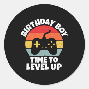 Sticker Rond Jeu Vidéo À Niveau Avant Anniversaire