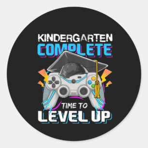 Sticker Rond Jeu Vidéo À Niveau Complet À La Maternelle