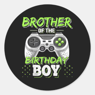 Sticker Rond Jeu Vidéo Anniversaire Frère Du Garçon D'Anniversa