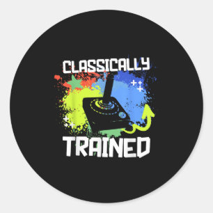 Sticker Rond Jeu vidéo Cliché Jeu Retro Joystick