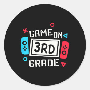 Sticker Rond Jeu vidéo dans l'équipe des enfants cool de 3e ann