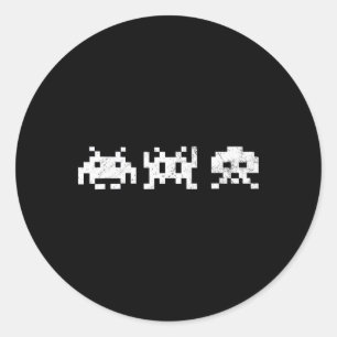 Sticker Rond Jeu vidéo des années 80 Vintage Retro Arcade Nosta