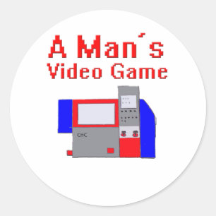 Sticker Rond Jeu vidéo d'homme