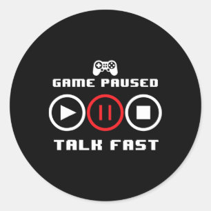 Sticker Rond Jeu Vidéo Drôle Pour Hommes Femmes Joueur Vidéo Jo