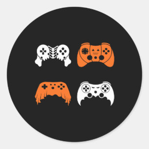 Sticker Rond Jeu vidéo du contrôleur de jeu d'Halloween Joueur