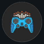 Sticker Rond Jeu Vidéo Joueur Hanoukka Chanukah Hommes Garçon J<br><div class="desc">Jeu vidéo Joueur Hanoukka Chanukah Hommes Garçon Jeunes Enfants 1</div>