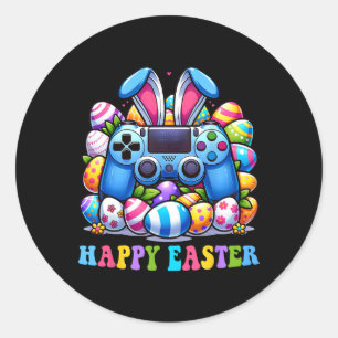 Sticker Rond Jeu Vidéo Oeufs Bunny Costume Pâques Garçons Enfan