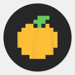 Sticker Rond Jeu vidéo Orange 80s Halloween Easy Group Costume