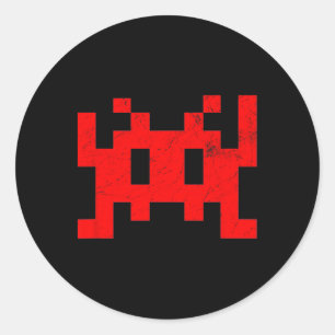 Sticker Rond Jeu vidéo Vintage Retro Arcade