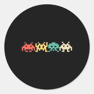 Sticker Rond Jeu vidéo Vintage Retro Arcade 2