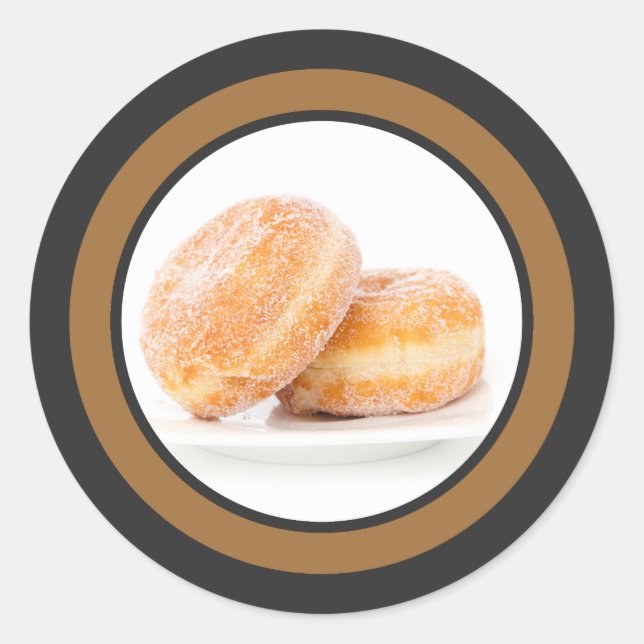 Sticker Rond Jeudi gras polonais Joyeux Jour Paczki (Devant)