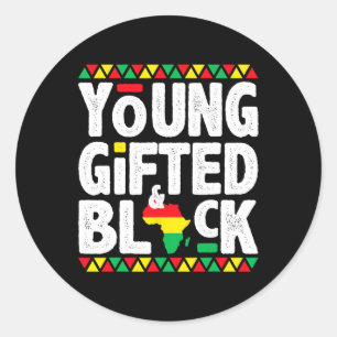 Sticker Rond Jeune Cadeau Black4 Black Magic Girl Boy Black Son