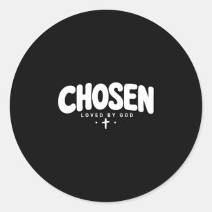 Sticker Rond Jeune de la foi chrétienne aimé de Dieu choisi