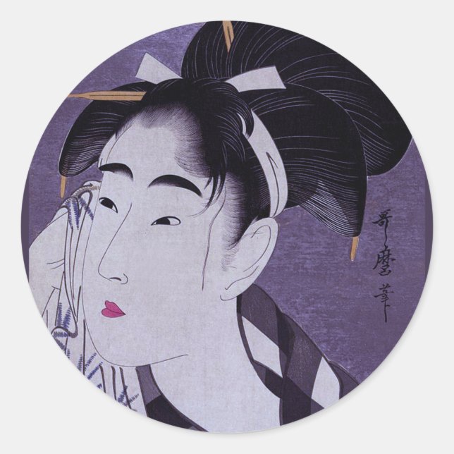 Sticker Rond Jeune femme (Devant)