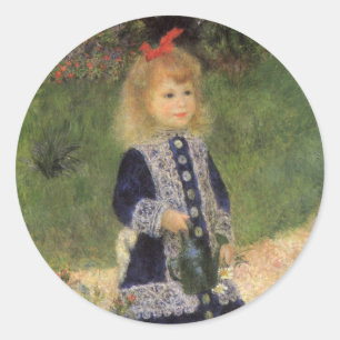 Sticker Rond Jeune fille au arrosoir par Pierre Renoir