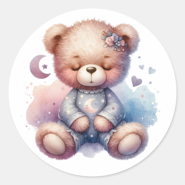 Sticker Rond jeune fille endormie (Devant)