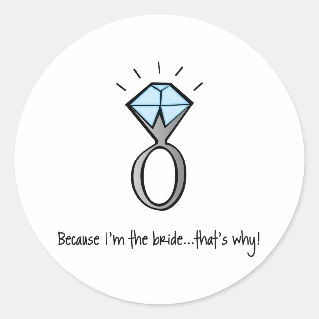 Sticker Rond jeune mariée à être (Devant)
