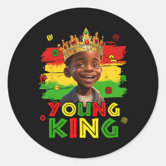 Sticker Rond Jeune roi noir Mois de l'histoire des Noirs Enfant