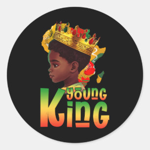 Sticker Rond Jeune roi noir Mois de l'histoire des Noirs Enfant
