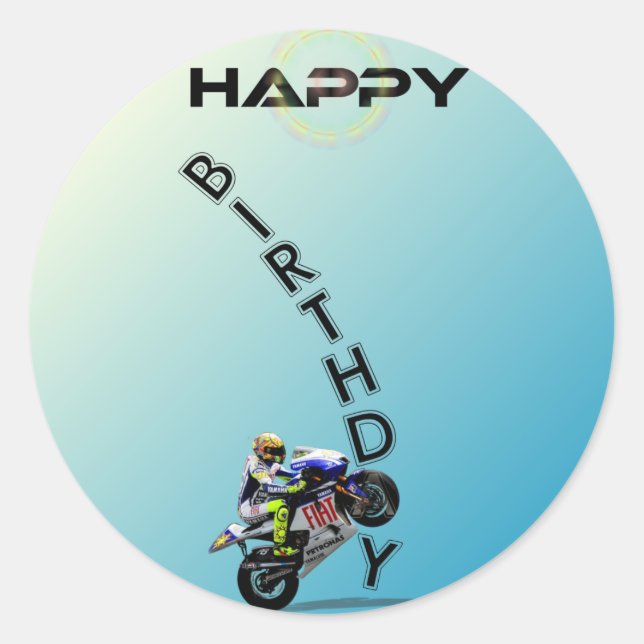 STICKER ROND JEUX ANNIVERSAIRE. (Devant)