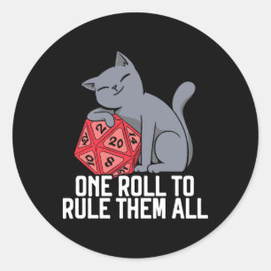 Sticker Rond Jeux de rôle D20 Jeux de société drôles de joueur