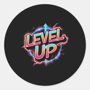 Sticker Rond Jeux Rétro Niveau Supérieur Garçons Filles Hommes