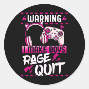 Sticker Rond Jeux Vidéo de Jeux de Jeux de filles de gamer Stre