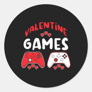 Sticker Rond Jeux vidéo de la Saint-Valentin Drôle de la Saint-