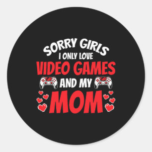 Sticker Rond Jeux vidéo de la Saint-Valentin pour garçons joueu