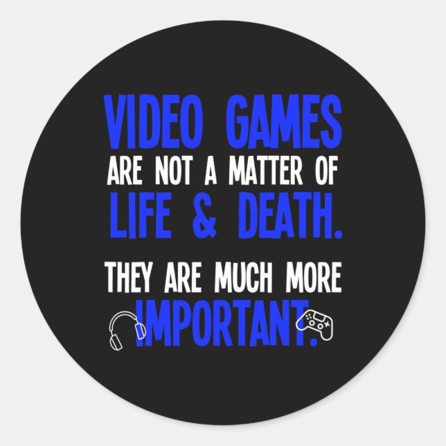 Sticker Rond Jeux Vidéo Funny Pc Console Gamer Geek (Devant)